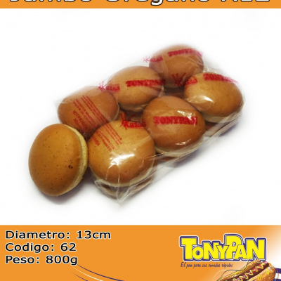 Pan Hamburguesa Jumbo Oregano x 12 und