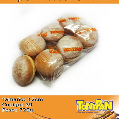 Pan Hamburguesa Tipo Artesanal x 12 und