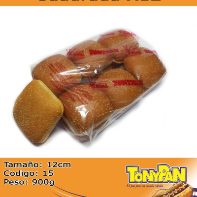 Pan Hamburguesa Cuadrada x 12 und