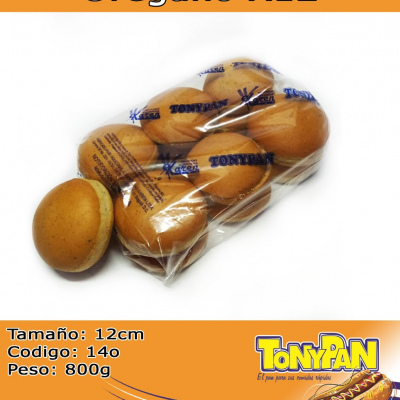 Pan Hamburguesa Orégano x 12 und